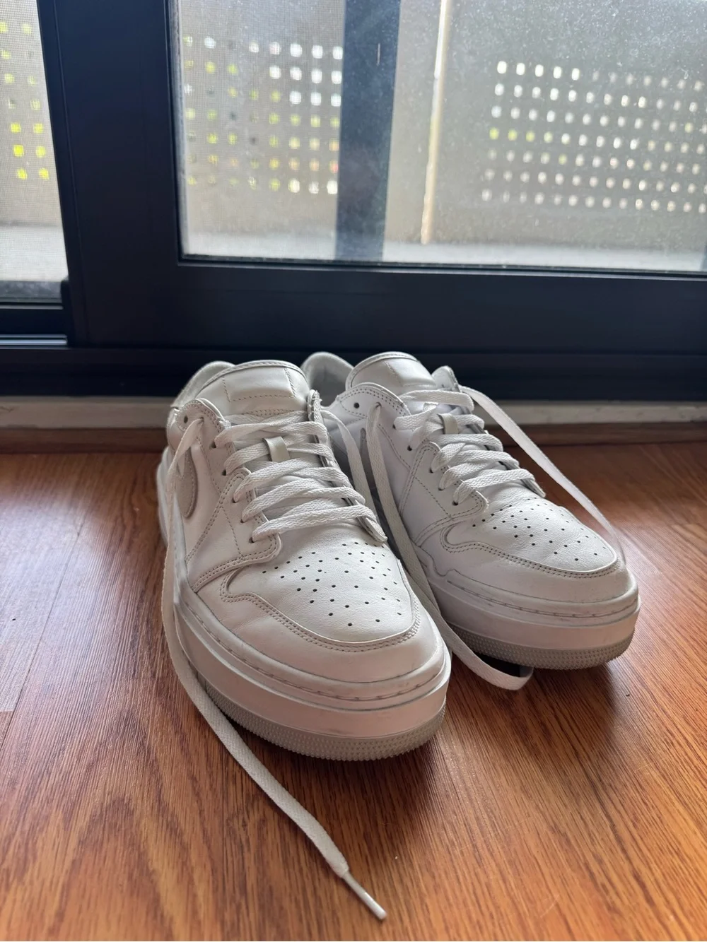Jordan White Leather Low-Top Sneakers